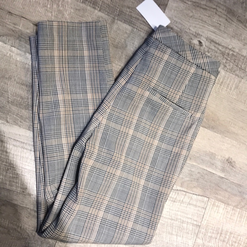 NWT H&M Skinny Fit Plaid Dress Pants (6)